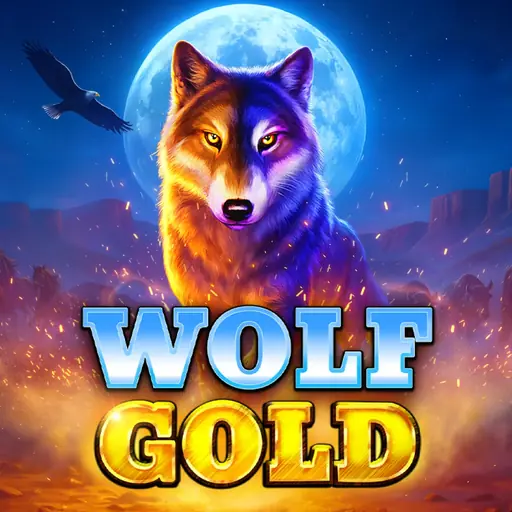 Wolf Gold slot by Pragmatic Play — desert wildlife key art