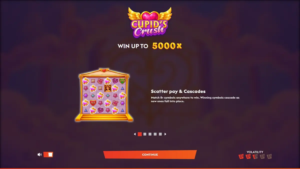 Cupid's Crush by Wicked Games: 5×6 Cluster-Pay, Sticky Multipliers, 5,000× Max