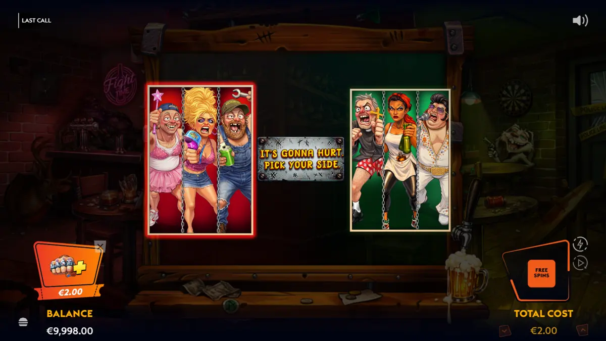 Last Call pick-side screen — Red trio on the left, Green trio on the right